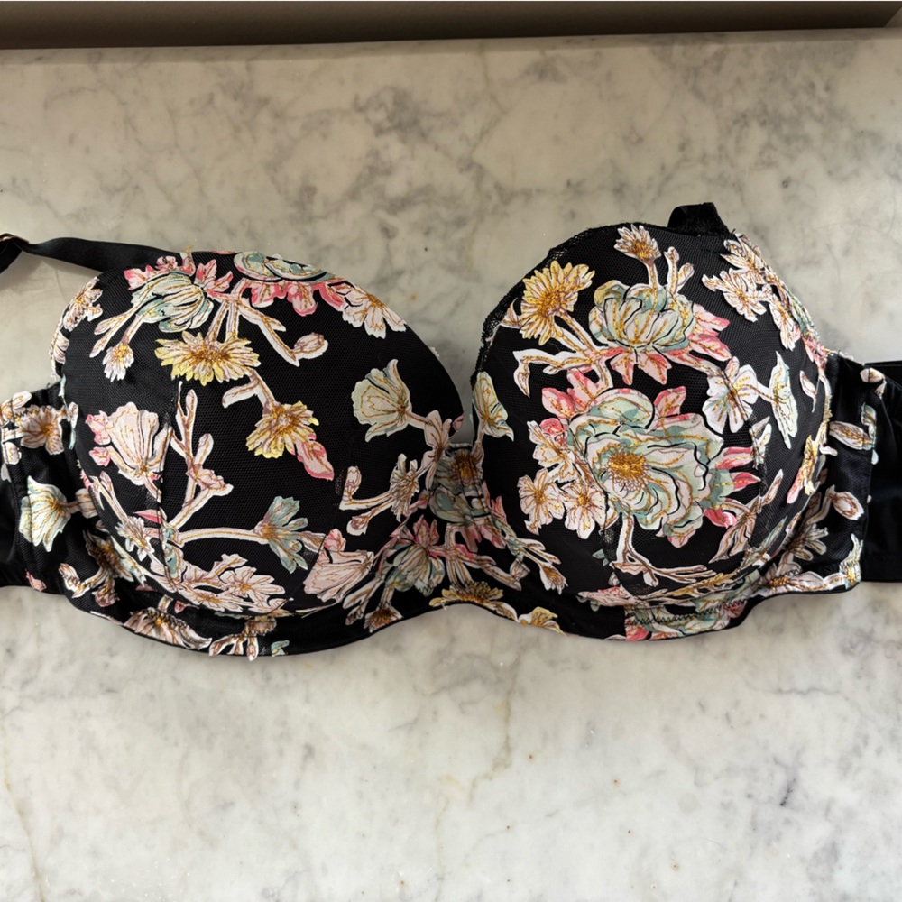 Floral Black Women's Bra
